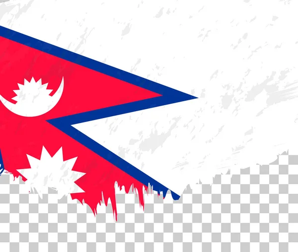Nepál Grunge Stílusú Zászlója Átlátszó Háttérrel — Stock Vector