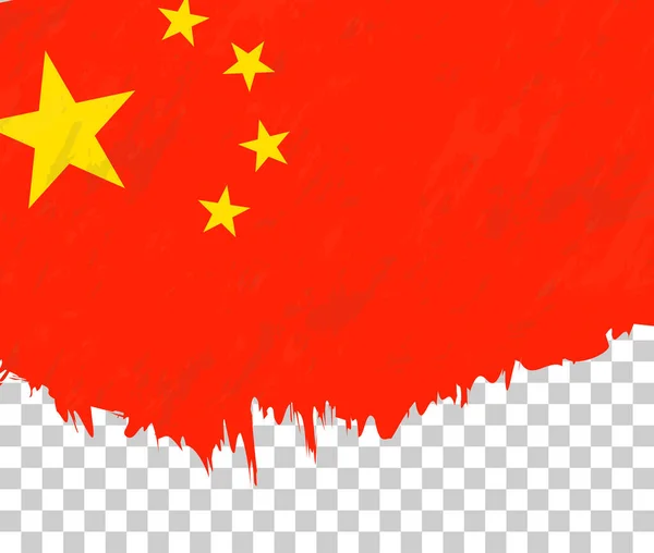 Grunge Style Flag China Transparent Background — Stock Vector