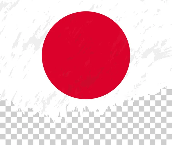 Grunge Flagge Japans Auf Transparentem Hintergrund — Stockvektor