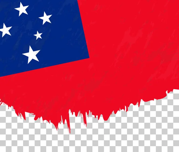 Bandera Estilo Grunge Samoa Sobre Fondo Transparente — Vector de stock