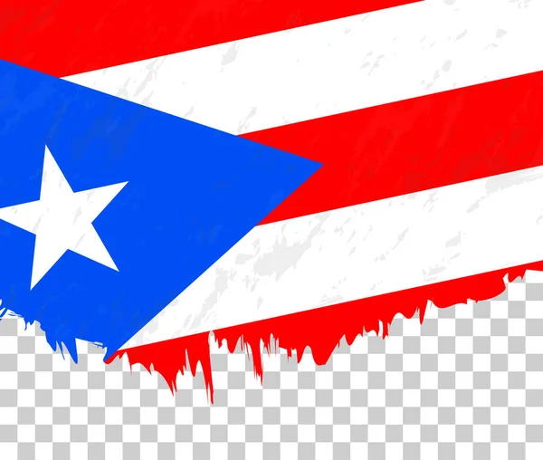 Bandera Estilo Grunge Puerto Rico Sobre Fondo Transparente — Vector de stock