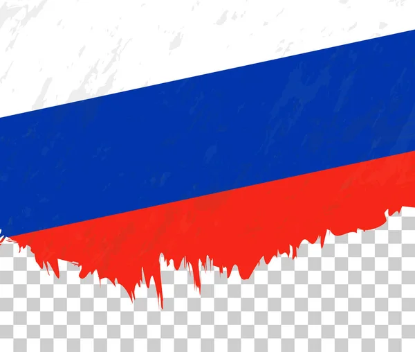 Гранж Флаг России Прозрачном Фоне — стоковый вектор