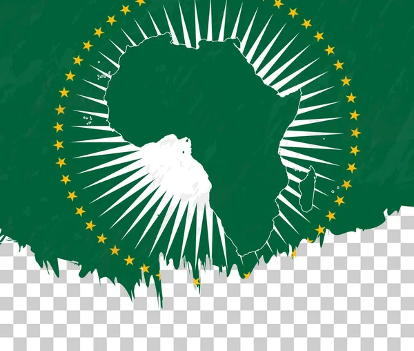 Гранж Флаг Африканского Союза Прозрачном Фоне — стоковый вектор