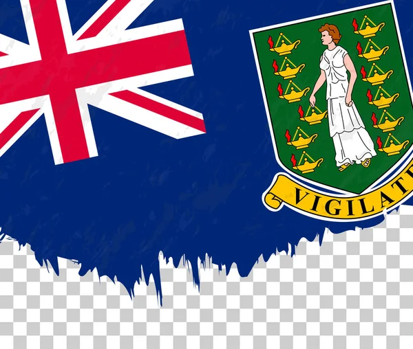 Bandiera Stile Grunge Delle Isole Vergini Britanniche Sfondo Trasparente — Vettoriale Stock