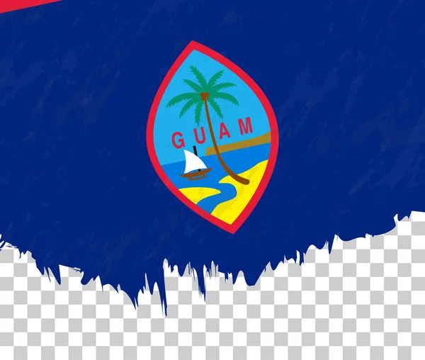 Bandera Estilo Grunge Guam Sobre Fondo Transparente — Vector de stock