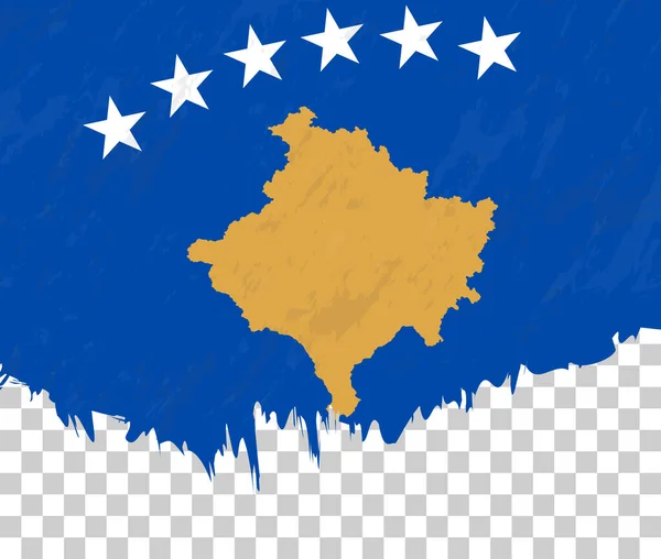 Grunge Flagge Des Kosovo Auf Transparentem Hintergrund — Stockvektor