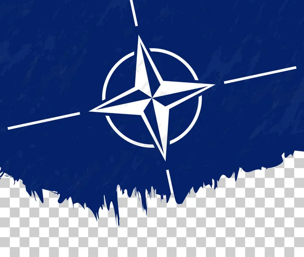 Grunge Flagge Der Nato Auf Transparentem Hintergrund — Stockvektor