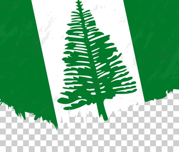 Bandeira Grunge Style Norfolk Island Fundo Transparente — Vetor de Stock