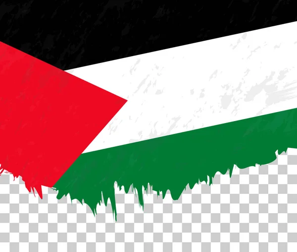 Vlajka Palestiny Stylu Grunge Průhledném Pozadí — Stockový vektor