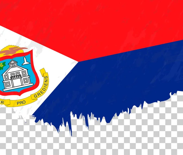 Drapeau Style Grunge Sint Maarten Sur Fond Transparent — Image vectorielle