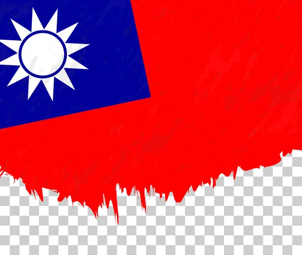 Bandeira Grunge Estilo Taiwan Fundo Transparente — Vetor de Stock