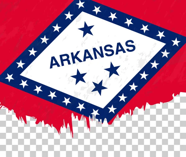 Гранж Флаг Арканзаса Прозрачном Фоне — стоковый вектор