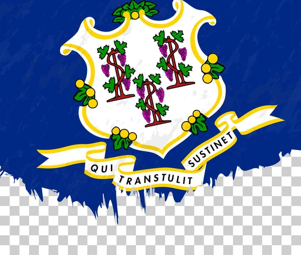 Grunge Flagge Von Connecticut Auf Transparentem Hintergrund — Stockvektor