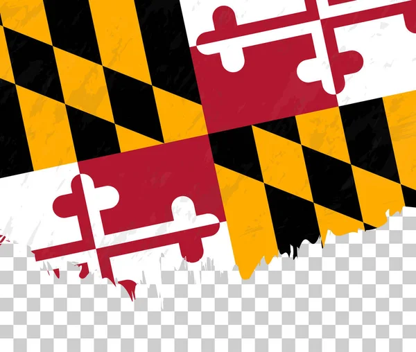 Grunge Style Flag Maryland Transparent Background — Stock Vector