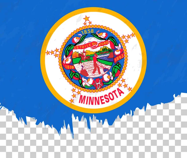 Bandera Estilo Grunge Minnesota Sobre Fondo Transparente — Vector de stock