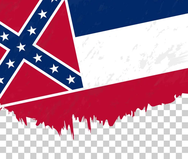 Grunge Achtige Vlag Van Mississippi Een Transparante Achtergrond — Stockvector