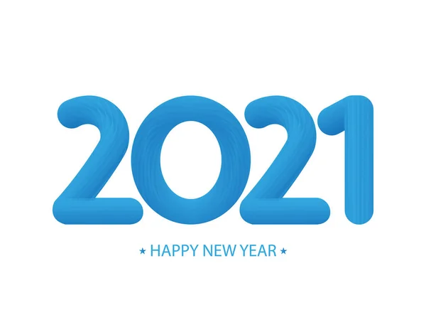 2021 Feliz Ano Novo Com Efeito Fluid Desenho Vetorial Azul —  Vetores de Stock