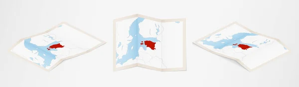 Faltkarte Von Estland Drei Verschiedenen Versionen — Stockvektor