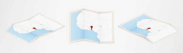 Складена Карта Беніну Трьох Різних Версіях — стоковий вектор