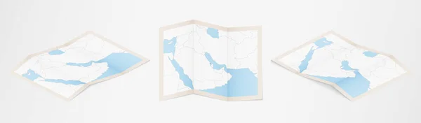 Складена Карта Бахрейну Трьох Різних Версіях — стоковий вектор