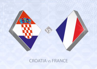 Hırvatistan Fransa, Lig A, Grup 3 'e karşı. Avrupa Futbol Şampiyonası mavi futbol arkaplanı.