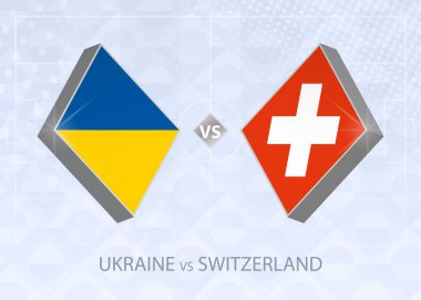 Ukrayna İsviçre 'ye karşı, Lig A, Grup 4. Avrupa Futbol Şampiyonası mavi futbol arkaplanı.