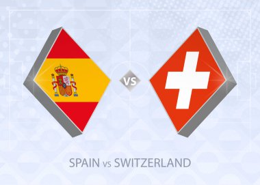İspanya İsviçre 'ye karşı, Lig A, Grup 4. Avrupa Futbol Şampiyonası mavi futbol arkaplanı.