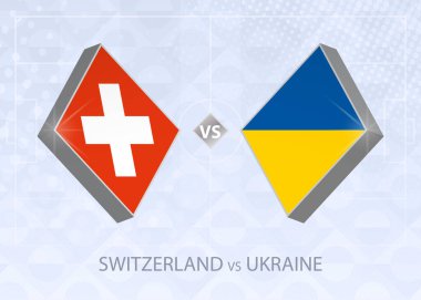 İsviçre, Ukrayna 'ya karşı, Lig A, Grup 4. Avrupa Futbol Şampiyonası mavi futbol arkaplanı.