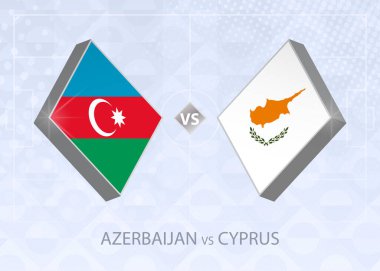 Azerbaycan Kıbrıs 'a karşı, C Ligi, Grup 1. Avrupa Futbol Şampiyonası mavi futbol arkaplanı.