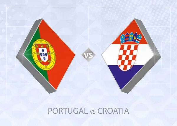 Portugal Croacia Liga Grupo Competencia Europea Fútbol Sobre Fondo Fútbol — Vector de stock