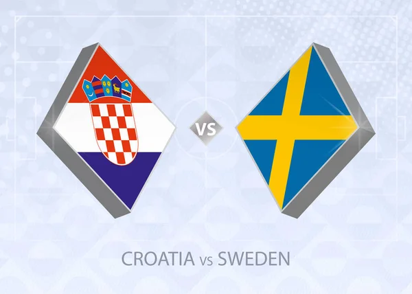 Croacia Suecia Liga Grupo Competencia Europea Fútbol Sobre Fondo Fútbol — Vector de stock