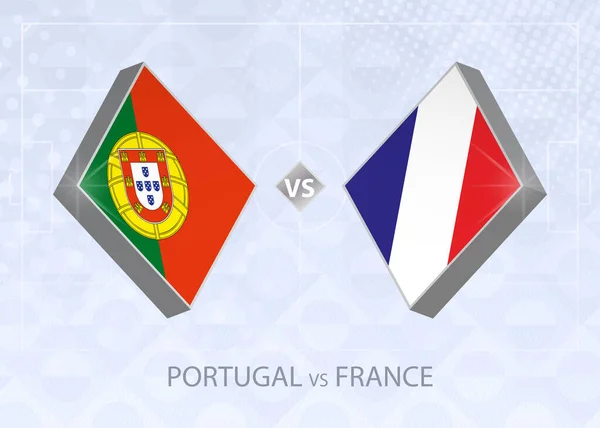 Portugal Francia Liga Grupo Competencia Europea Fútbol Sobre Fondo Fútbol — Archivo Imágenes Vectoriales