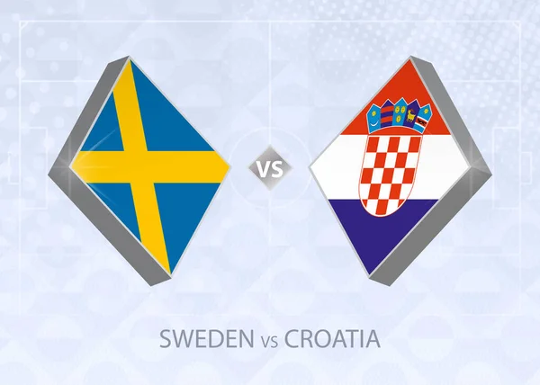 Suecia Croacia Liga Grupo Competencia Europea Fútbol Sobre Fondo Fútbol — Vector de stock