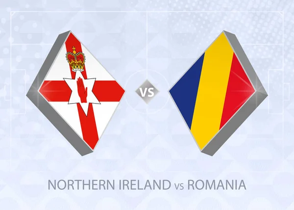 Irlanda Del Norte Rumania Liga Grupo Competencia Europea Fútbol Sobre — Vector de stock
