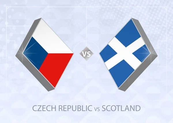 Tjeckien Mot Skottland League Grupp Europeisk Fotbollstävling Blå Fotboll Bakgrund — Stock vektor