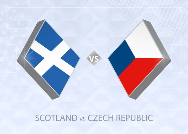Skottland Mot Tjeckien League Grupp Europeisk Fotbollstävling Blå Fotboll Bakgrund — Stock vektor