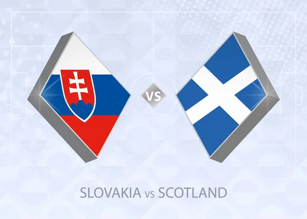 Eslovaquia Escocia Liga Grupo Competencia Europea Fútbol Sobre Fondo Fútbol — Vector de stock
