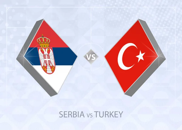 Szerbia Kontra Törökország Liga Csoport Európai Labdarúgó Verseny Kék Labdarúgó — Stock Vector