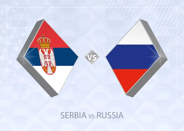 Serbien Mot Ryssland League Grupp Europeisk Fotbollstävling Blå Fotboll Bakgrund — Stock vektor