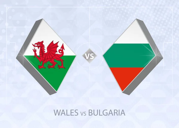 Gales Bulgaria Liga Grupo Competencia Europea Fútbol Sobre Fondo Fútbol — Vector de stock