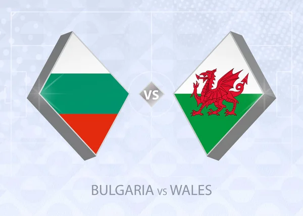 Bulgária Kontra Wales Liga Csoport Európai Labdarúgó Verseny Kék Labdarúgó — Stock Vector