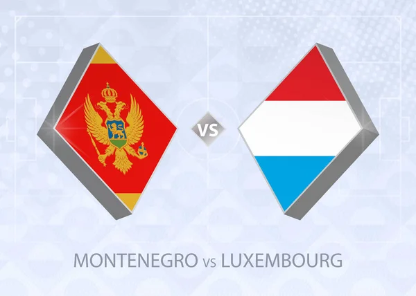Montenegró Kontra Luxemburg Liga Csoport Európai Labdarúgó Verseny Kék Labdarúgó — Stock Vector