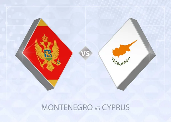 Montenegro Chipre Liga Grupo Competencia Europea Fútbol Sobre Fondo Fútbol — Vector de stock