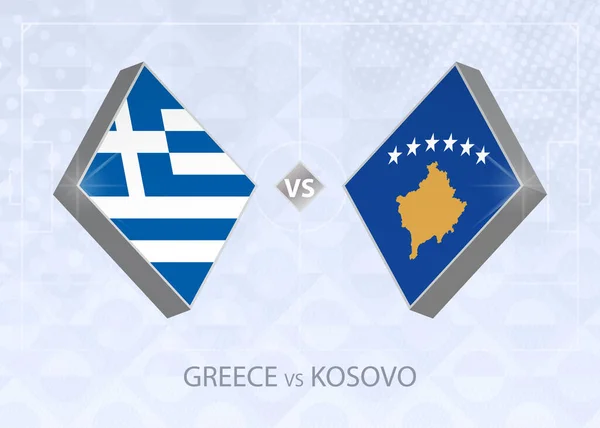 Görögország Kontra Koszovó Liga Csoport Európai Labdarúgó Verseny Kék Labdarúgó — Stock Vector