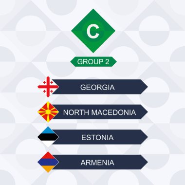 Avrupa Futbol Yarışması, C Ligi ve 2. gruba katılanlar: Gürcistan, Kuzey Makedonya, Estonya, Ermenistan.