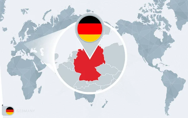 태평양 지도는 독일을 지도이다 독일의 국기와 — 스톡 벡터