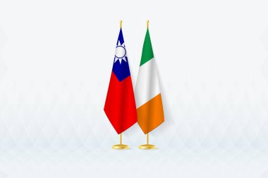 Tayvan ve İrlanda Bayrakları Yan yana, Uluslararası Ortaklık Sembolü.