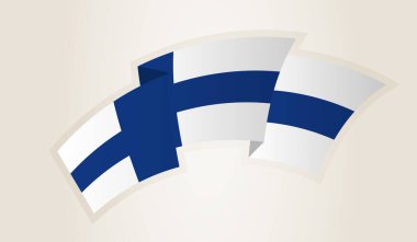 Finlandiya 'nın Soyut Kurdele Şeklinde Bayrak, Finlandiya' nın Ulusal Sembolü.