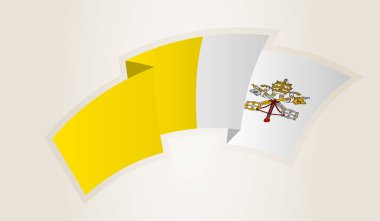 Vatikan Şehir Bayrağı Soyut Kurdele Şekli, Vatikan 'ın Ulusal Sembolü.