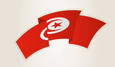 Tunus Bayrağı Soyut Kurdele Şekli, Tunus 'un Ulusal Sembolü.